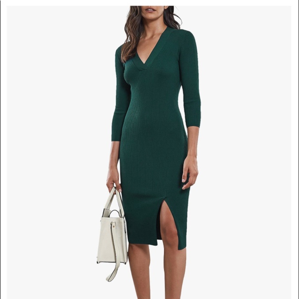 NWT- Reiss Aletti Knit Dress Green